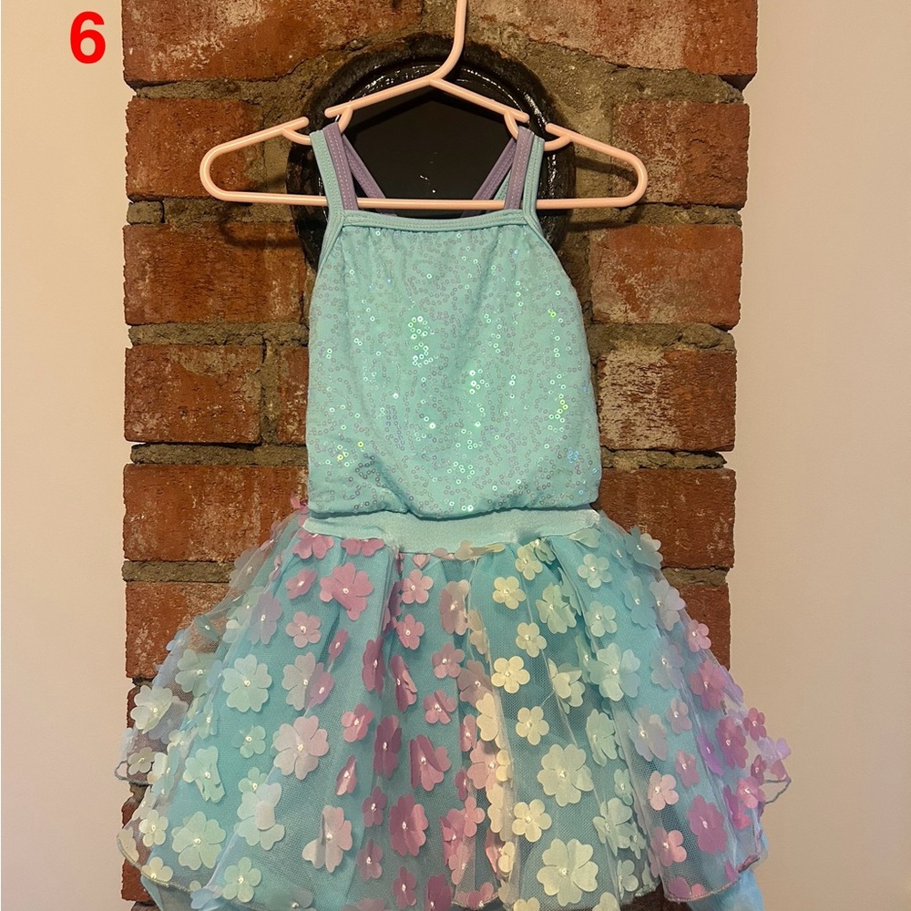 Sparkling Blue and Pink Recital Dress